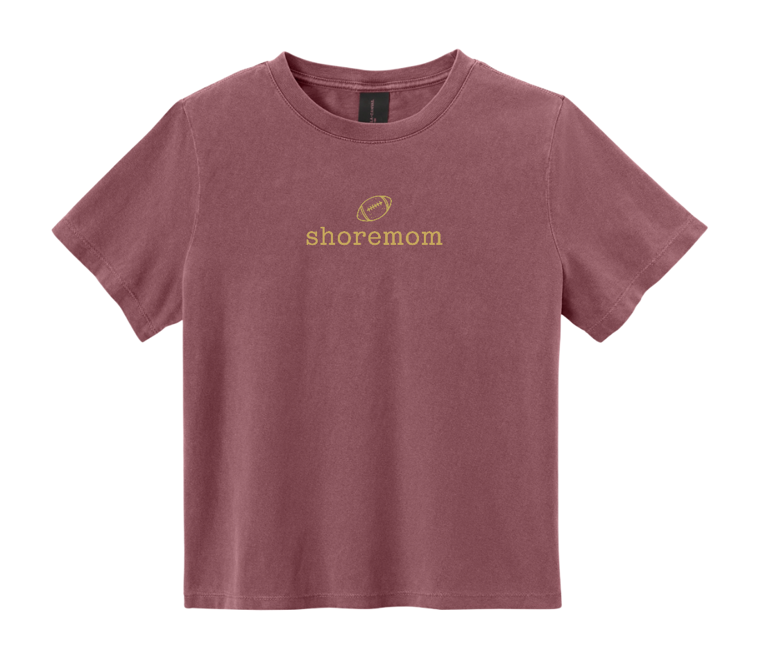 Football Shoremom - BELLA+CANVAS® Women’s Heavyweight Garment-Dyed Tee